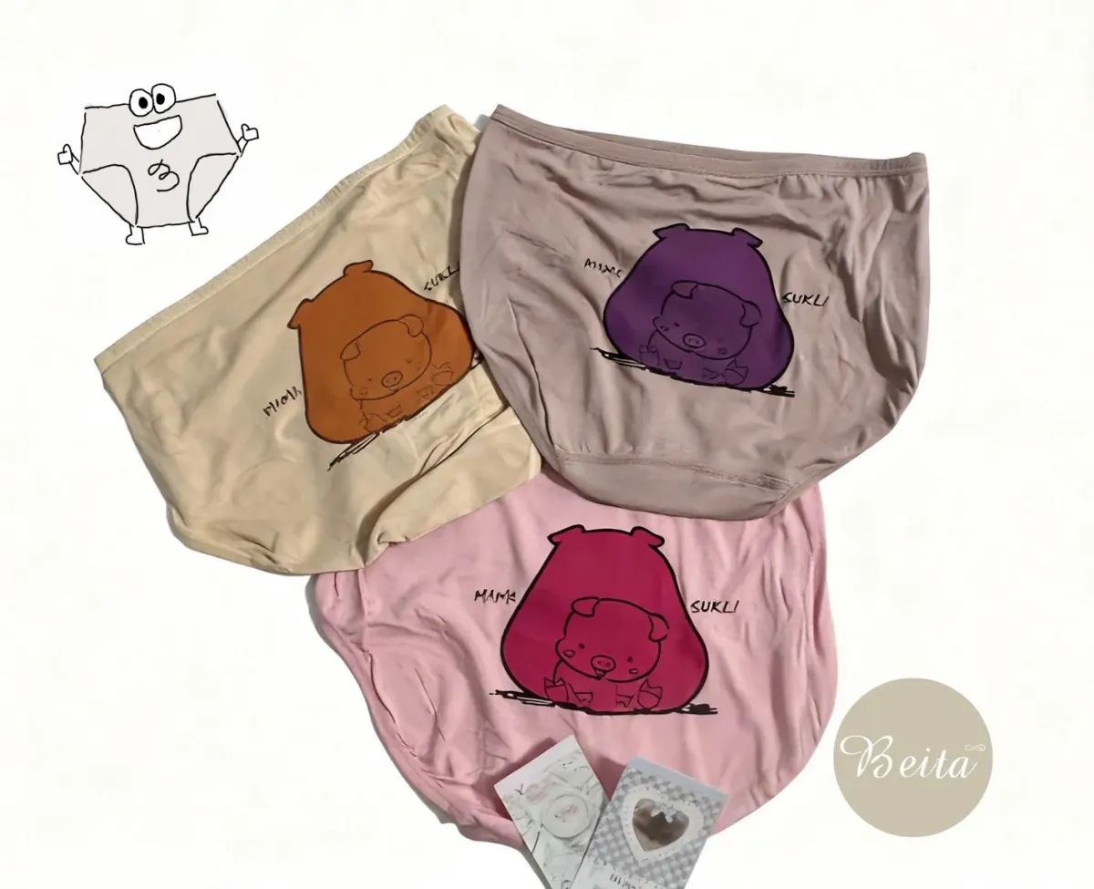 莫代爾棉(品牌優選材質) 小豬造型內褲#3739